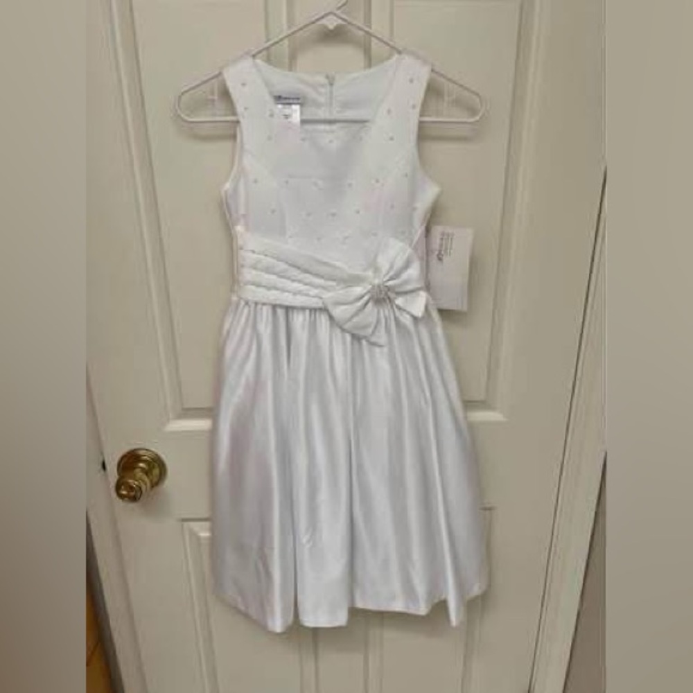 Bonnie Jean White First Communion Dress/ Flower Girl Size 7 NWT - Picture 2 of 9